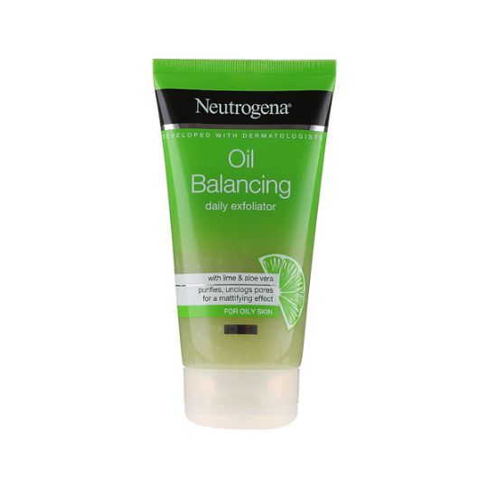 اسکراب روزانه صورت نیتروژنا مدل لیمو و آلوئه ورا (سبز)neutrogena oil balancing facial SCRUB